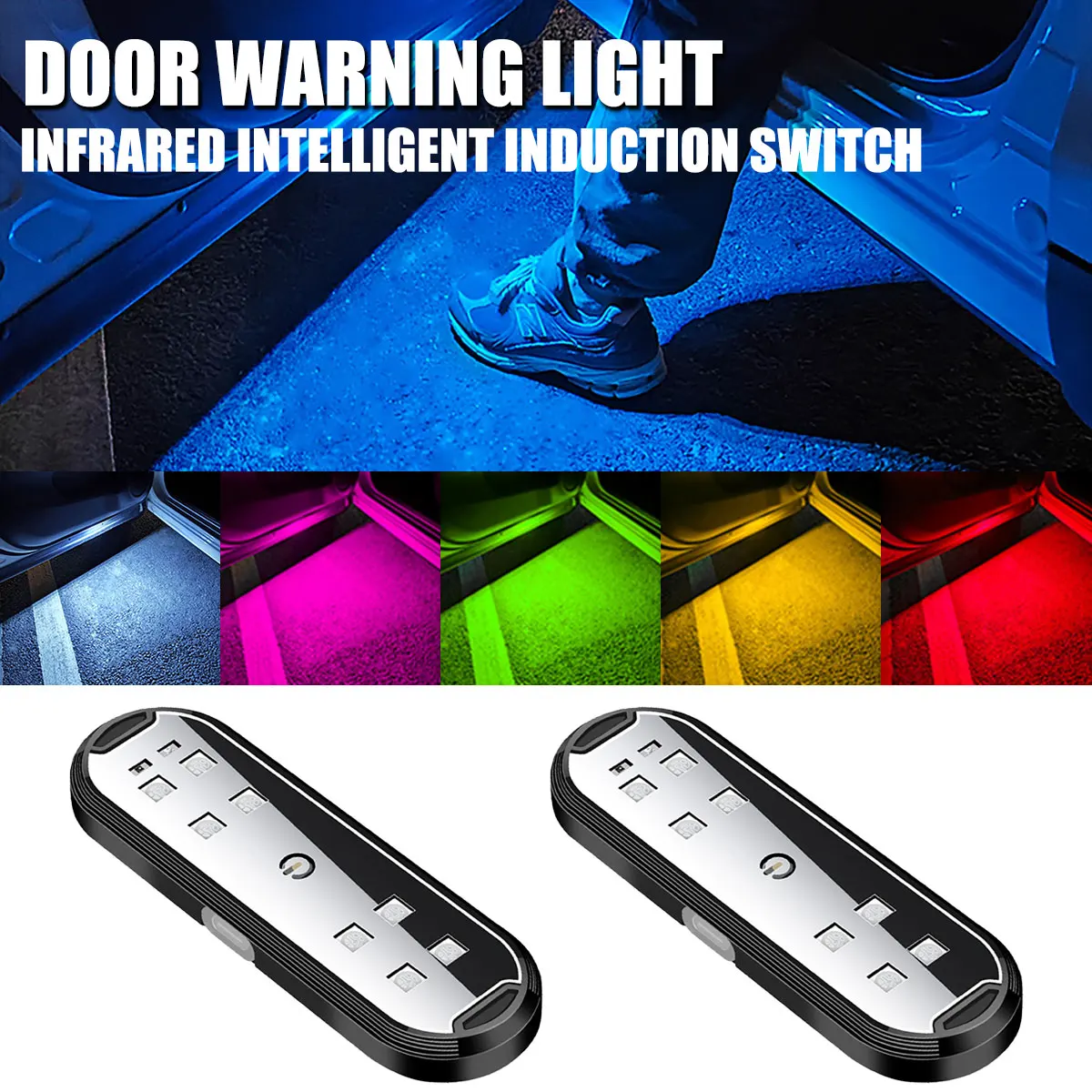 Emergency Exit Sign - Lampu Pintu Mobil LED Warna-warni Berkedip