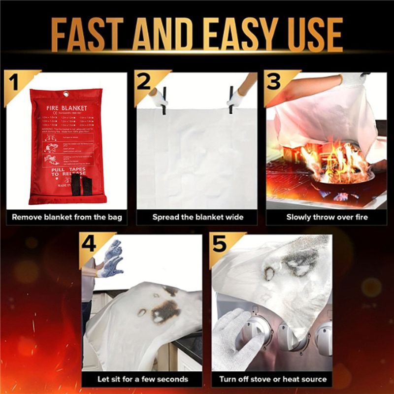 B48B-8PCS Selimut Pemadam Keba - Fire Blanket Kitchen ulasan dan harga